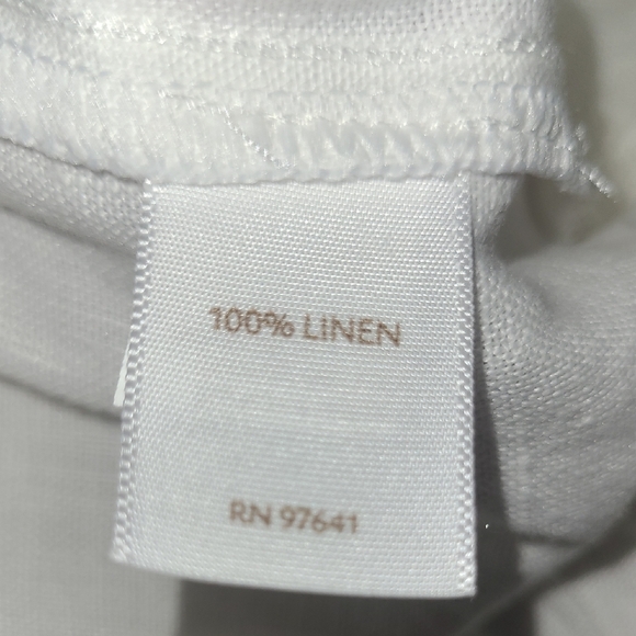 Linen Trousers Ivory White Wide Leg Cuffed Unlined Washable Cuffed Pockets Boho - Picture 3 of 12